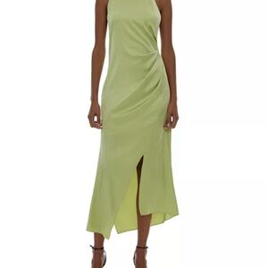 Helmut Lang NWT Elegant Green Silk Sleeveless Dress